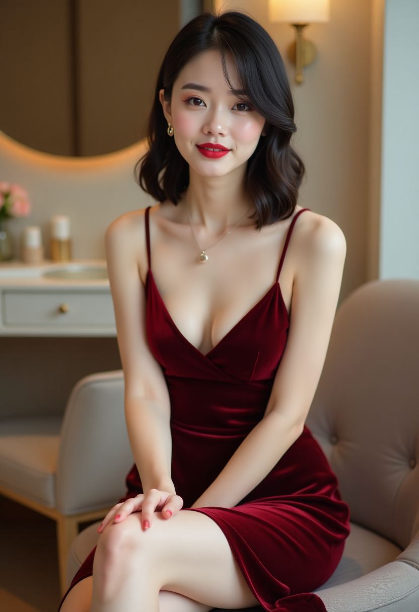 阿镜演示室内人像布光